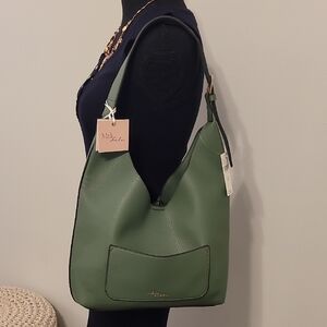 Green  Vegan Leather Shoulder Bag